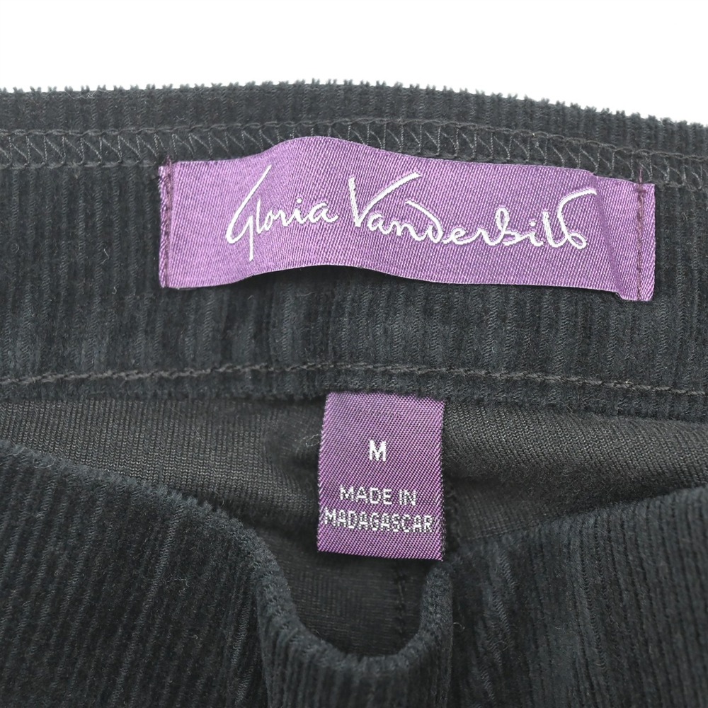 Gloria Vanderbilt M Black Corduroy Pull On Skinny Womens Pants - Picture 6 of 9